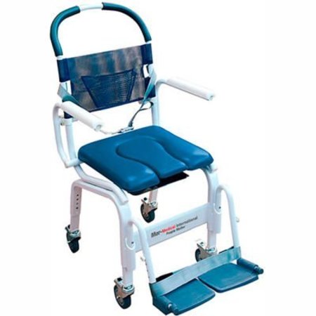 MOR-MEDICAL INTERNATIONAL Mor-Medical Euro Shower Commode Chair, 300 lbs. Capacity, 18"W Seat MD-118-4TL-BL
